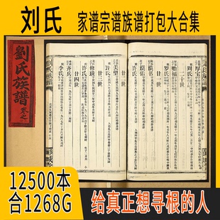 刘氏家谱 刘氏族谱  刘氏宗谱 刘姓祖谱寻根溯源研究收藏集合打包
