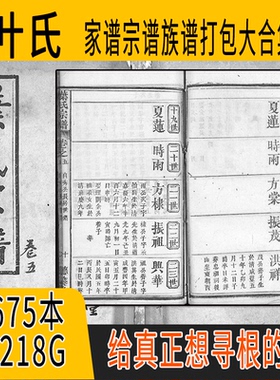 叶氏家谱 叶氏族谱  叶氏宗谱 叶姓祖谱寻根溯源研究收藏集合打包