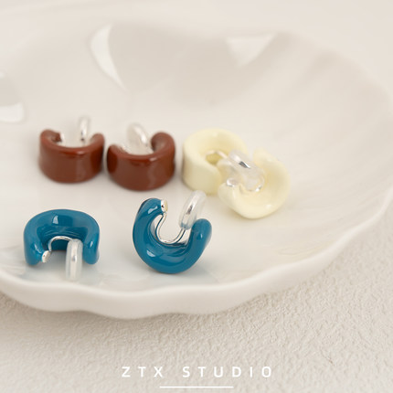 ZTX 适合夏天的耳夹无耳洞女新款高级感无洞耳饰简约夹蚊香盘耳环