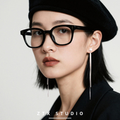 ZTX 流苏珍珠耳夹女无耳洞绝美超长银色方圆脸耳饰无痛蚊香盘耳环