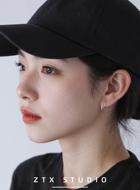 ZTX 简约日常水滴形耳夹无耳洞耳饰女气质高级蚊香盘耳钉百搭耳环
