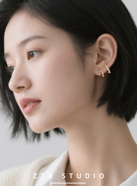 ZTX 独特双耳洞耳夹无耳洞女2025新款百搭气质耳饰无痛蚊香盘耳环