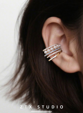 ZTX 高品质轻奢耳骨夹爆闪法式复古高级感无耳洞耳饰绝美独特耳夹