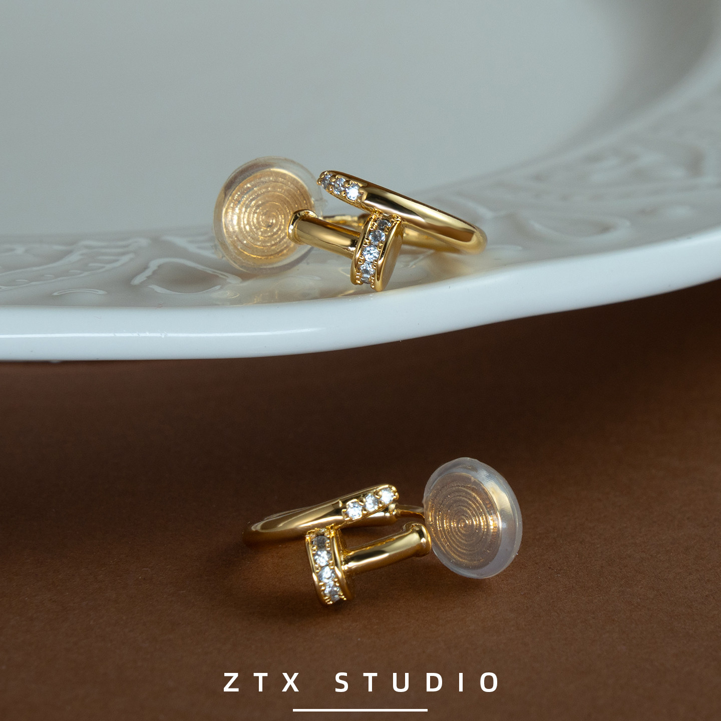 ZTX独特艺术钉子耳夹无耳洞女高级感轻奢蚊香盘无洞耳饰小众耳环,饰品/流行首饰/时尚饰品新,耳夹,淘宝优惠券,粉丝福利购,淘宝优惠卷