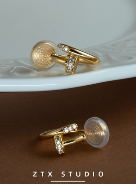 ZTX独特艺术钉子耳夹无耳洞女高级感轻奢蚊香盘无洞耳饰小众耳环