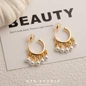 气质高级感复古百搭无痛夹耳式 ZTX 珍珠耳夹无耳洞女2025新款 耳环