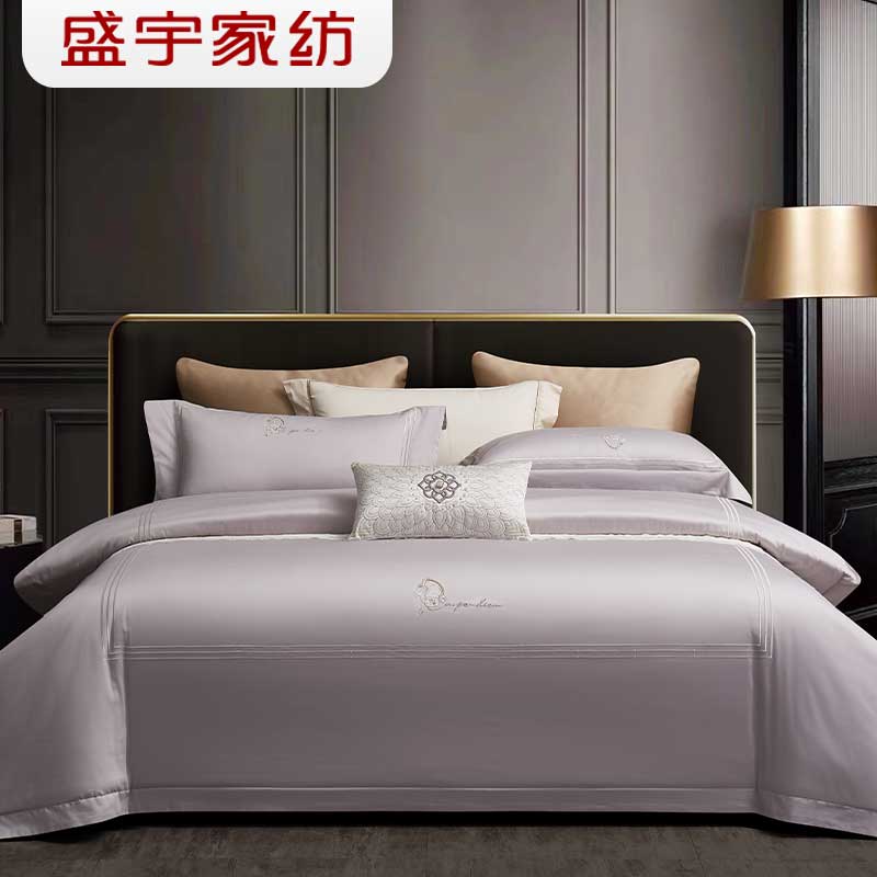 盛宇家纺 2026春夏新品 精梳丝光棉绣花四件套 180*200 梦马生花图片
