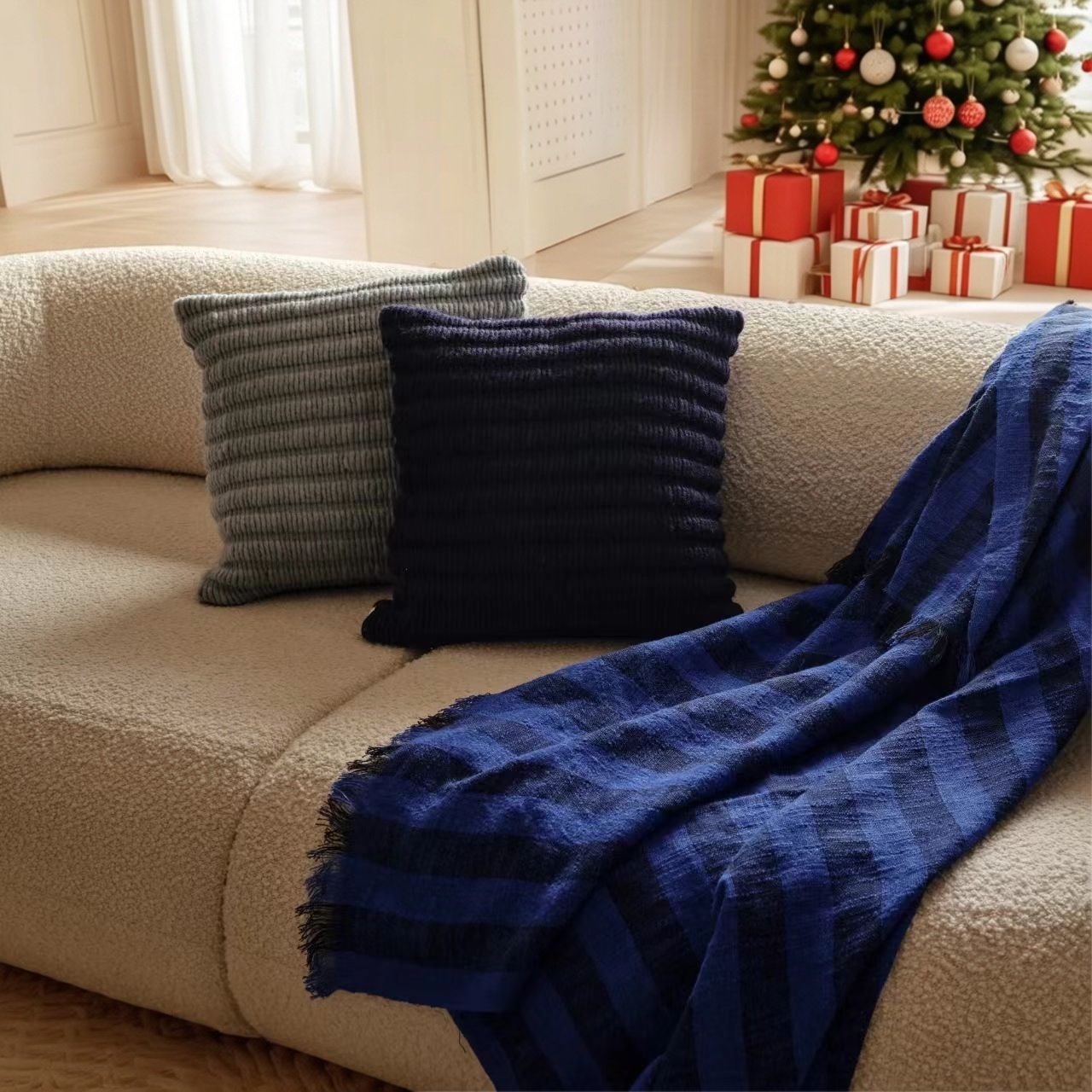 BB家生活馆英国Tom dixon Ridge创意进口条纹抱枕 新居家布艺靠垫