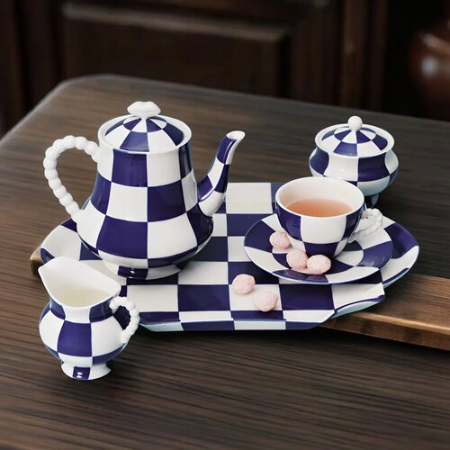 现代棋盘茶具杯壶新乔迁礼品套装