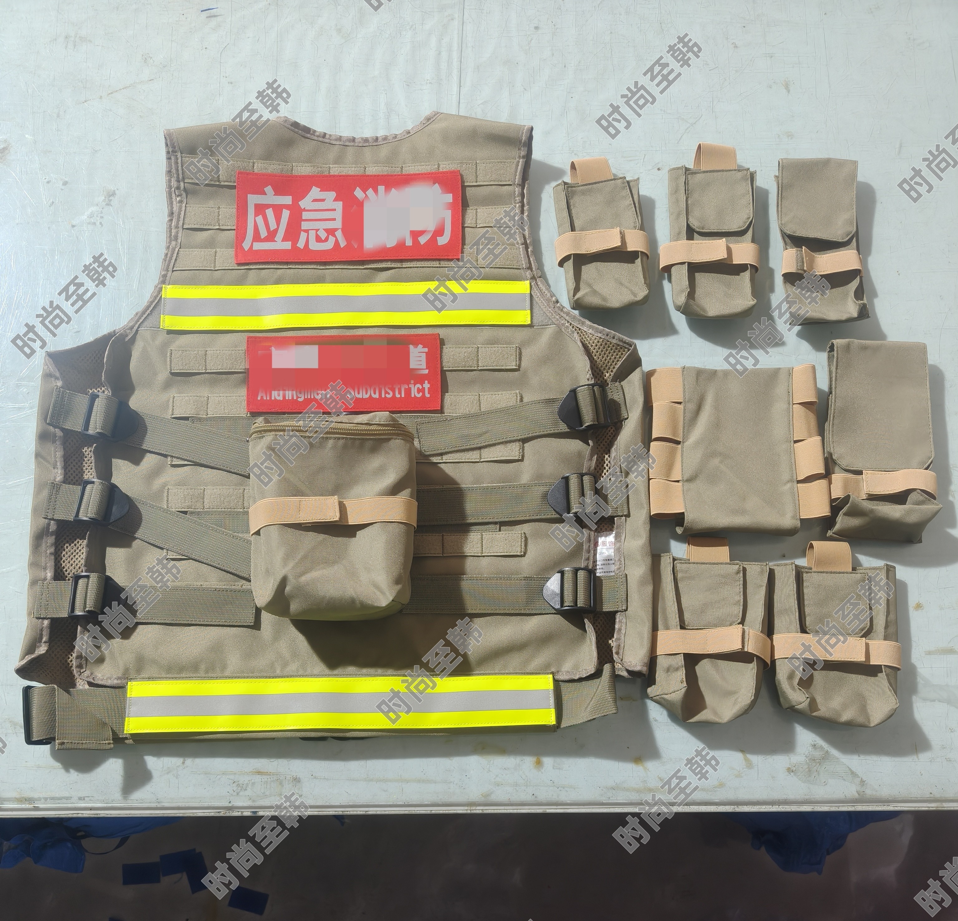 通信安全员应急外穿男多口袋救援背心战术机动消防服军绿反光马甲