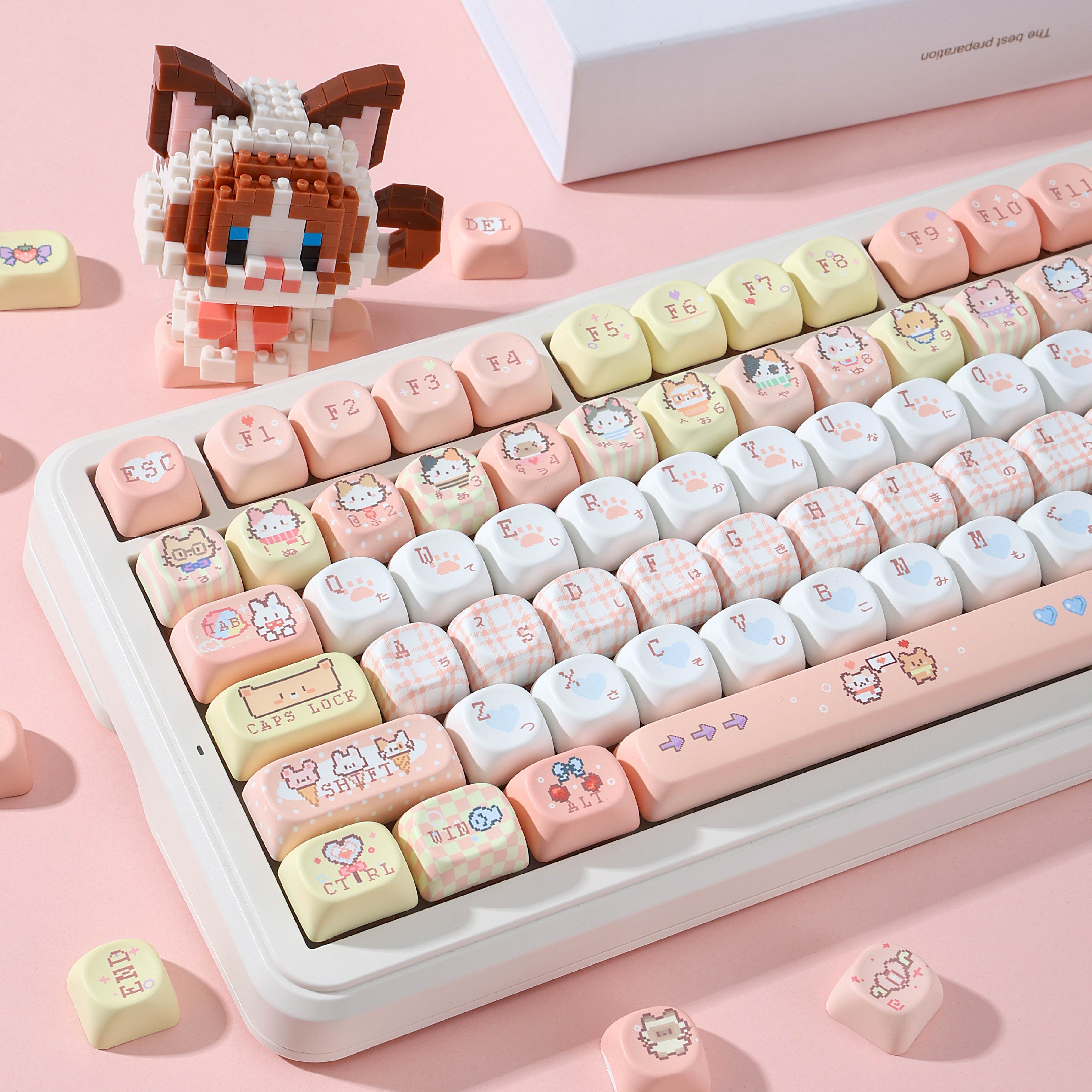 像素猫猫键帽MOA可爱女生键帽