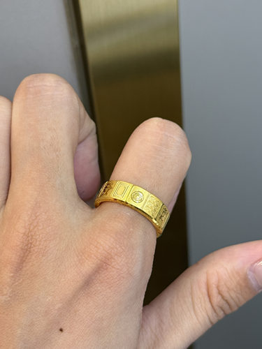 足金黄金麻将戒指送女友礼物