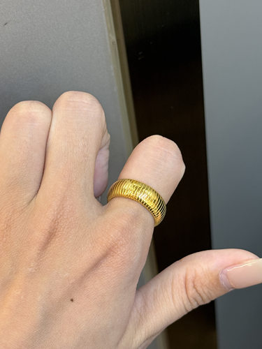足金黄金镜面轮胎戒指送女友礼物
