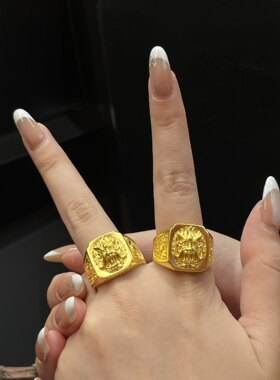 足金黄金龙戒指送女友礼物