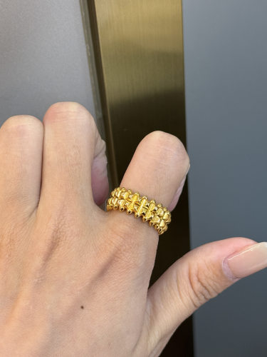 足金黄金镜面戒指送女友礼物