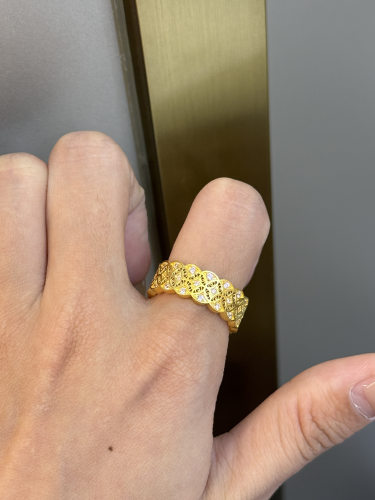 足金黄金钱币戒指送女友礼物