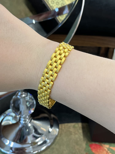 足金黄金拉丝手表链手链送女友礼物