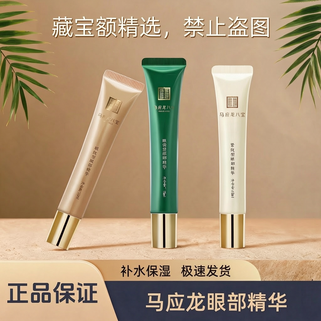 马应龙眼霜八宝熬夜走珠眼部精华学生紧致细纹滚珠按摩补水保湿
