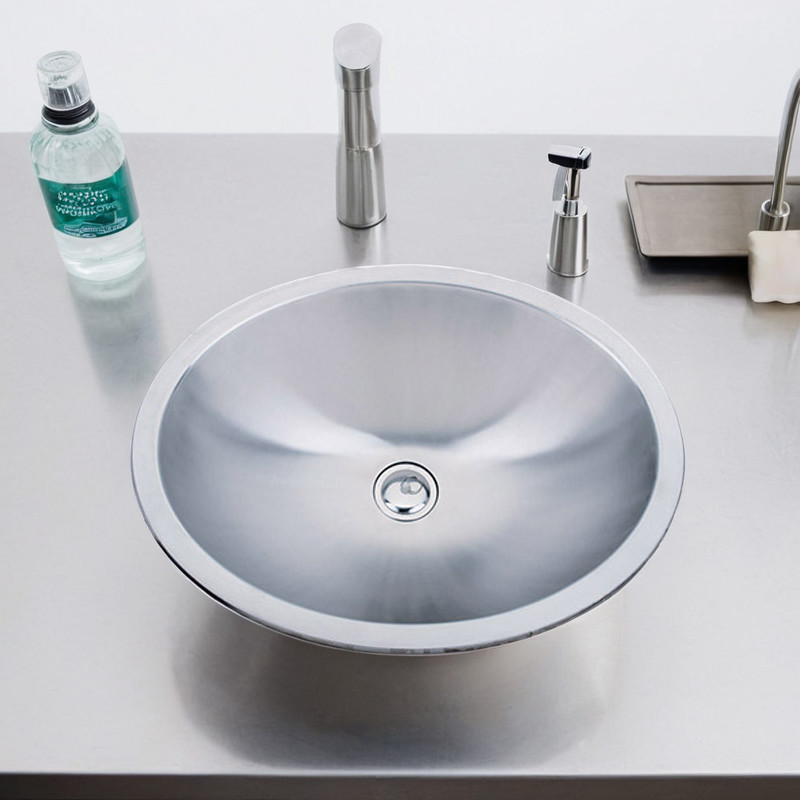 4838A不锈钢水槽单槽圆盆一体水槽一次成形单槽洗手盆椭圆盆