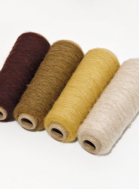 书彡鸽鸽  羊绒白厂丝 Amara 7525拉毛纱云朵线披肩手编线50克