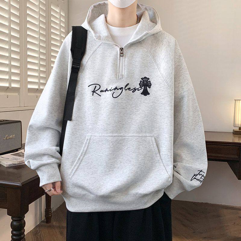 秋秋款连帽长袖卫衣男孩初中学生帅气半拉链外套青少年大童上衣服,男装,卫衣,淘宝优惠券,粉丝福利购,淘宝优惠卷