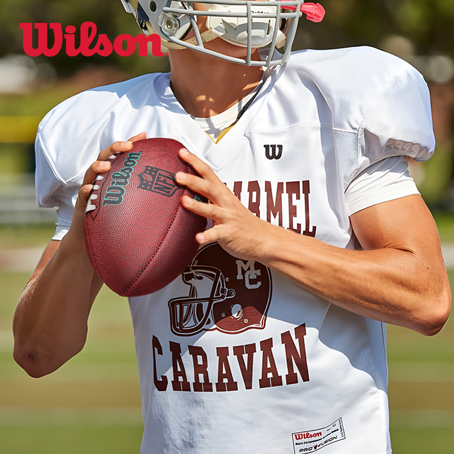 wilson威尔胜儿童腰旗6号橄榄球青少年训练球 pu美式足球儿童用球