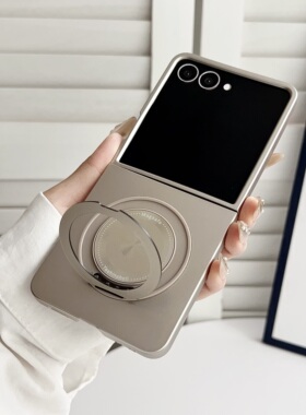 旋转支架适用三星zflip7手机壳磁吸galaxyz flip6折叠屏新款W24超薄金属漆filp5无线充电filp4代防摔保护套