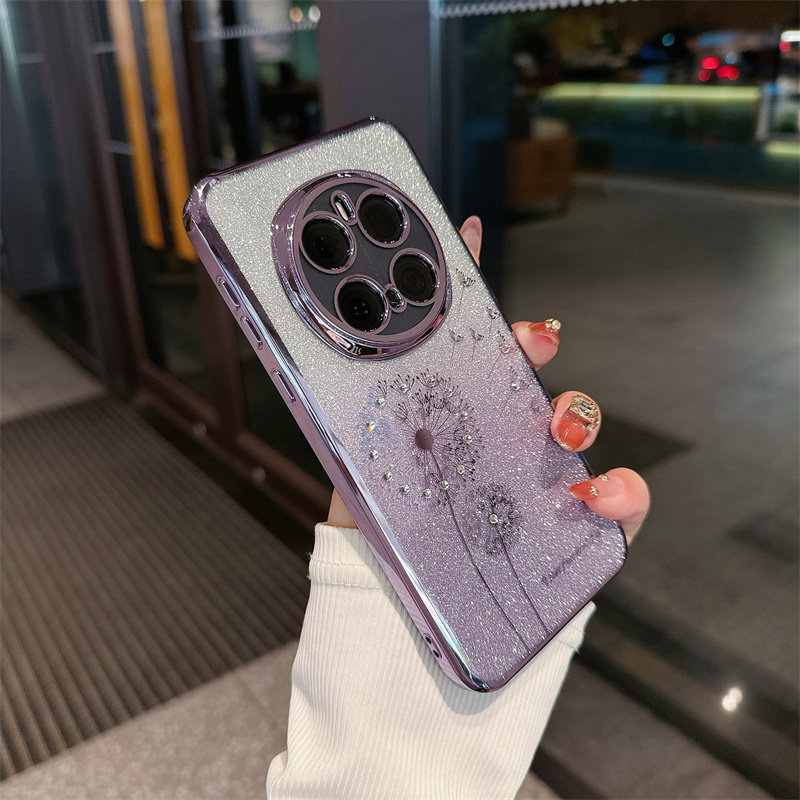 适用闪粉蒲公英华为荣耀magic7手机壳渐变水钻Magic7pro简约女magic7pro新款高级感硅胶防摔全包5g透明保护套