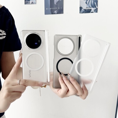 适用于vivo xfold3pro手机壳透明款xfold3铰链全包磁性中轴保护磁吸女男款单后壳新款magsafe保护套