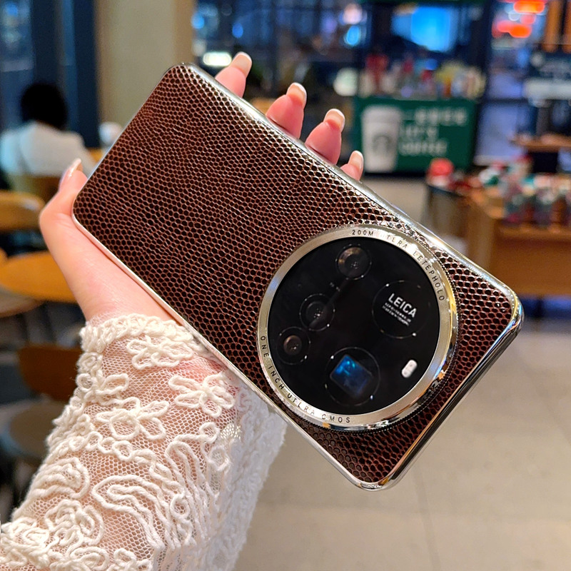 适用小米15ultra新款手机壳米14Ultra简约轻奢高级感13ULTRA素皮蜥蜴纹电镀银12sultra全包防摔5g保护套男女