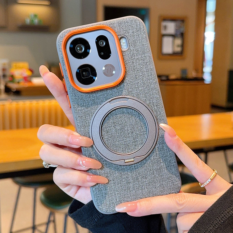 金甲布纹适用oppofindx9手机壳新款Findx9pro磁吸360旋转支架findx9pro全包防摔保护套por简约高档5g外壳男女