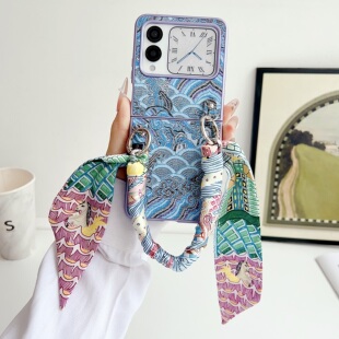 适用华为nova Flip手机壳新款PSD-AL00小折叠屏novaflip中国风刺绣斜挎皮纹壳Nova Flip定制轻奢手提款女