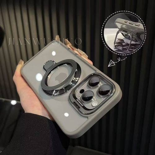 适用苹果16promax手机壳新款16磁吸支架iphone15保护套金属14高级感男13por简约透明12全包防摔17情侣11壳