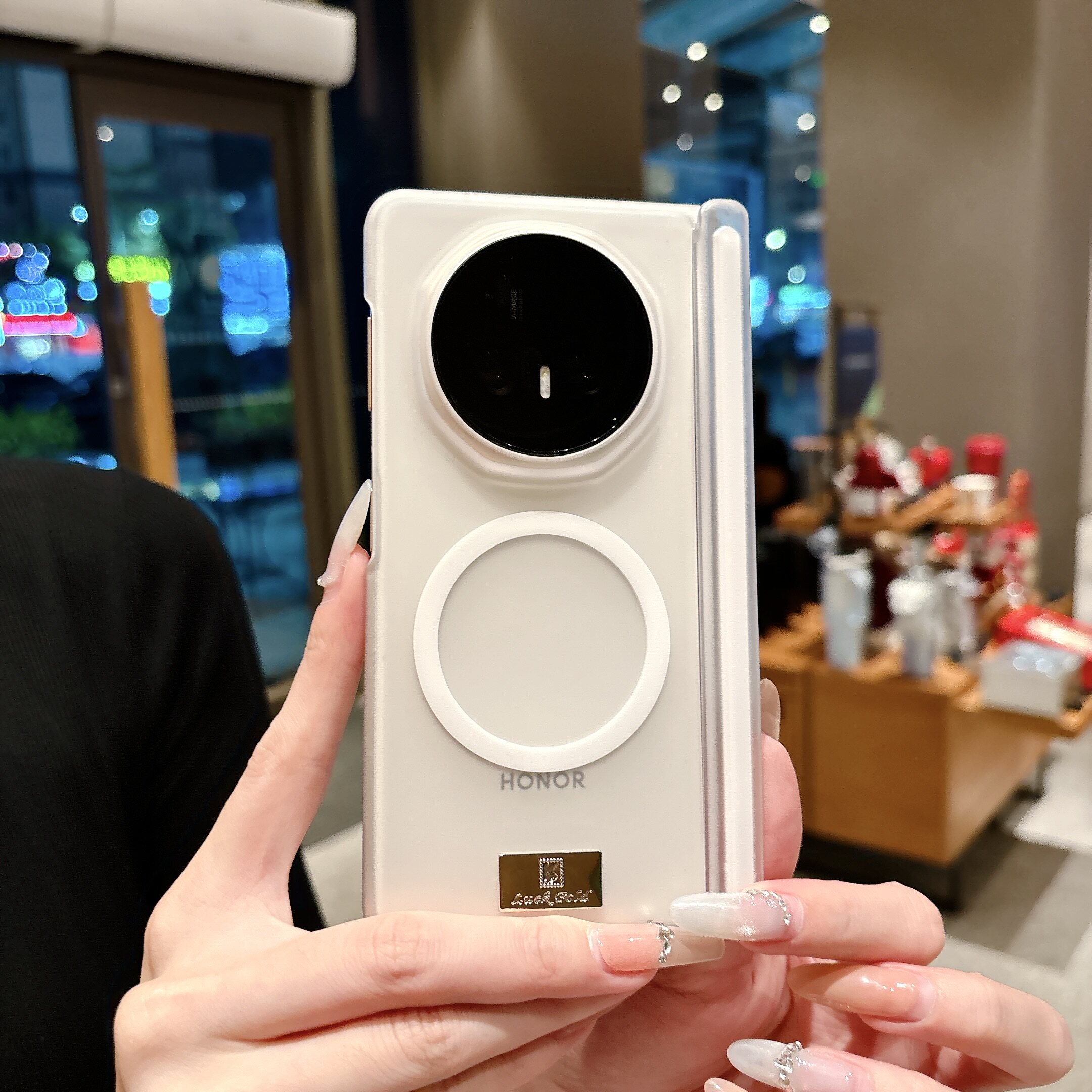 适用荣耀magicv5手机壳新款magicv3冰雾磨砂Magic V3双中轴保护套外壳超薄磁吸铰链全包防摔折叠屏v2透明时尚