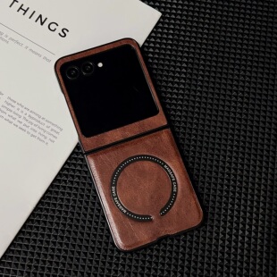 简约商务个性创意皮纹磁吸充电适用摩托罗拉MOTO Razr50ultra折叠手机壳Razr50防摔男女款Razr60保护套潮