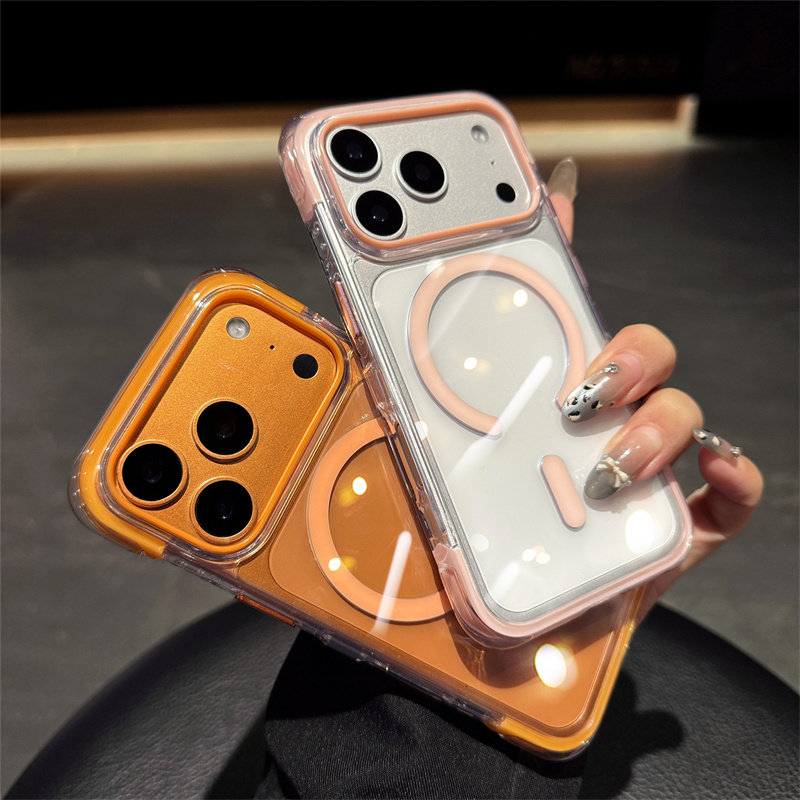 适用苹果17promax手机壳新款iPhone16pro透明气囊防摔15promax高级全包简约男女外壳ip17pro磁吸无线充保护套