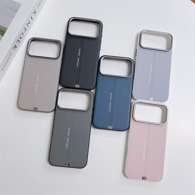 皮质适用苹果17pro手机壳新款iPhone17promax非凡奢华Air外壳保时捷设计17PRO金属镜头圈ip17磁吸高档个性男