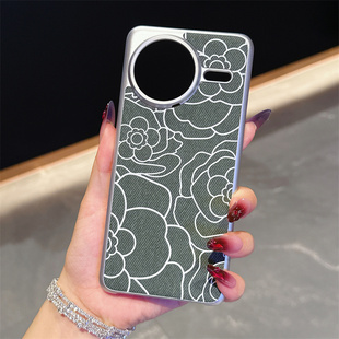 适用小米红米k80手机壳素皮红米K80pro保护套浮雕山茶花k80至尊版 全包防摔5g电镀外壳Redmi后壳高级感女新款