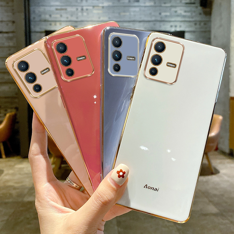 适用vivos12手机壳步步高S12pro新款电镀直边女款s12pro全包镜头5g硅胶防摔保护套女网红男潮牌超薄简约个性