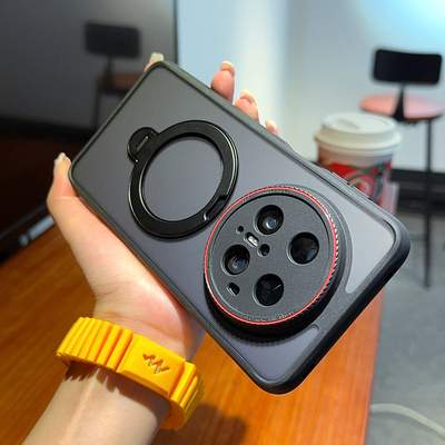 适用华为mate70手机壳新款Mate60pro防摔保护套mate70pro+带磁吸支架透明磨砂5g全包镜头MATE60简约商务男士