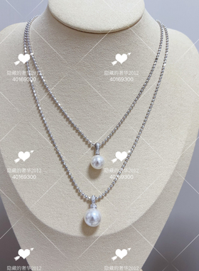 925银闪链条奶嘴12mm正圆施家一颗珠抽拉调节百搭时尚项链单叠戴