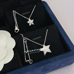 高品质工艺通体 S925银项链彗星五角星单叠带女锁骨链choker轻奢