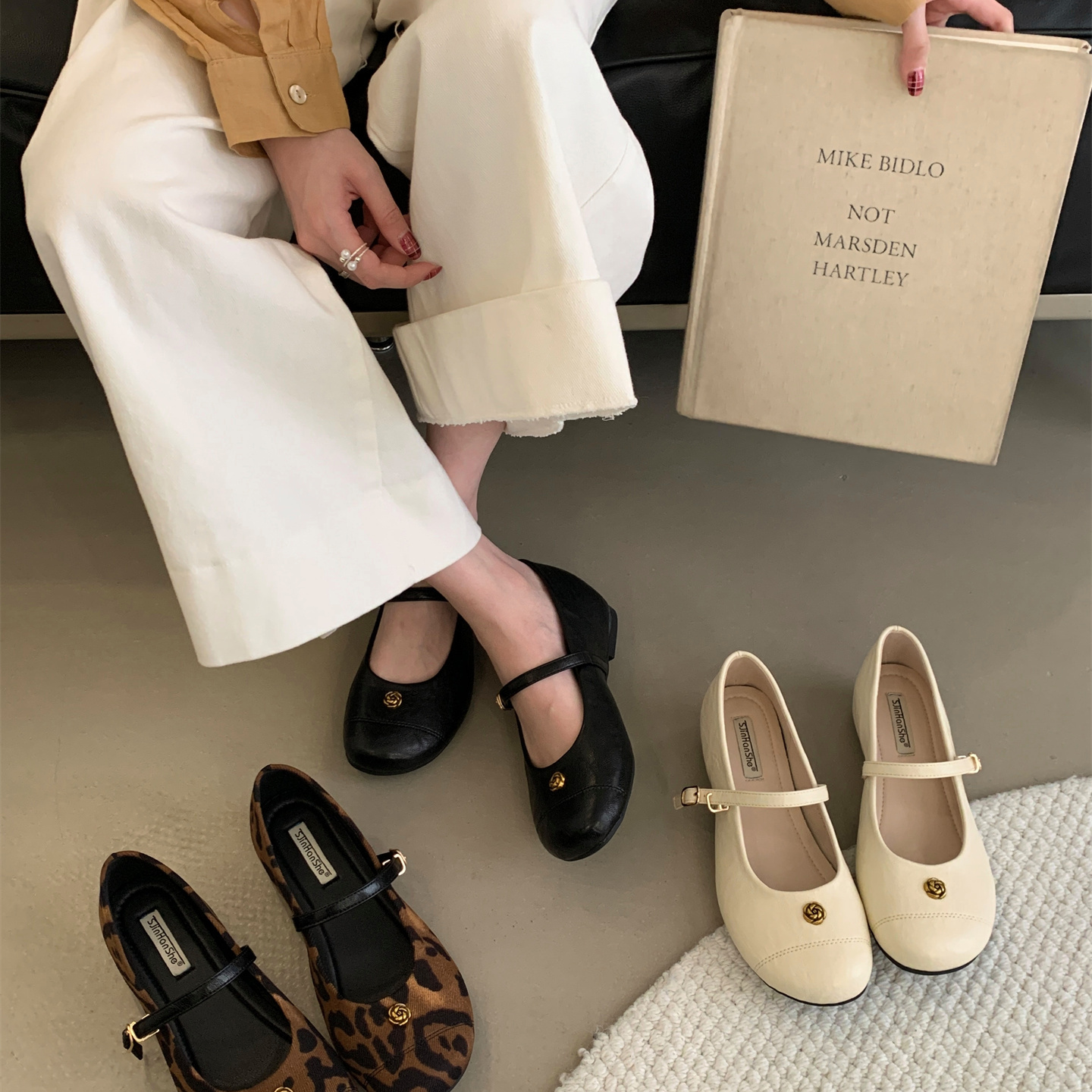 法式方头玛丽珍鞋女2025早春新款内增高浅口单鞋百搭黑色小皮鞋