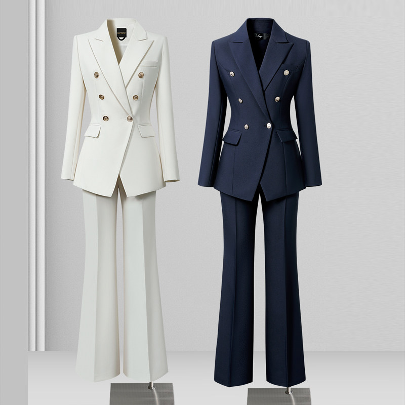 高级感西装套装春秋气质白色西服外套通勤女装面试上班职业装正装