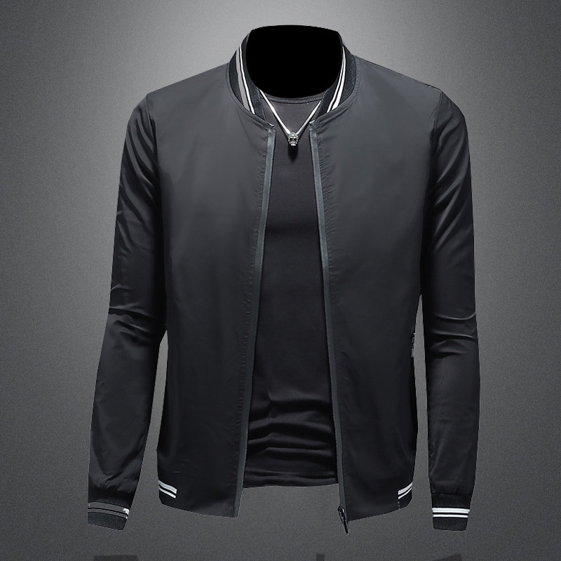 2026春季新款棒球领纯色夹克外套镂空图8606P120，男装夹克，电商D217