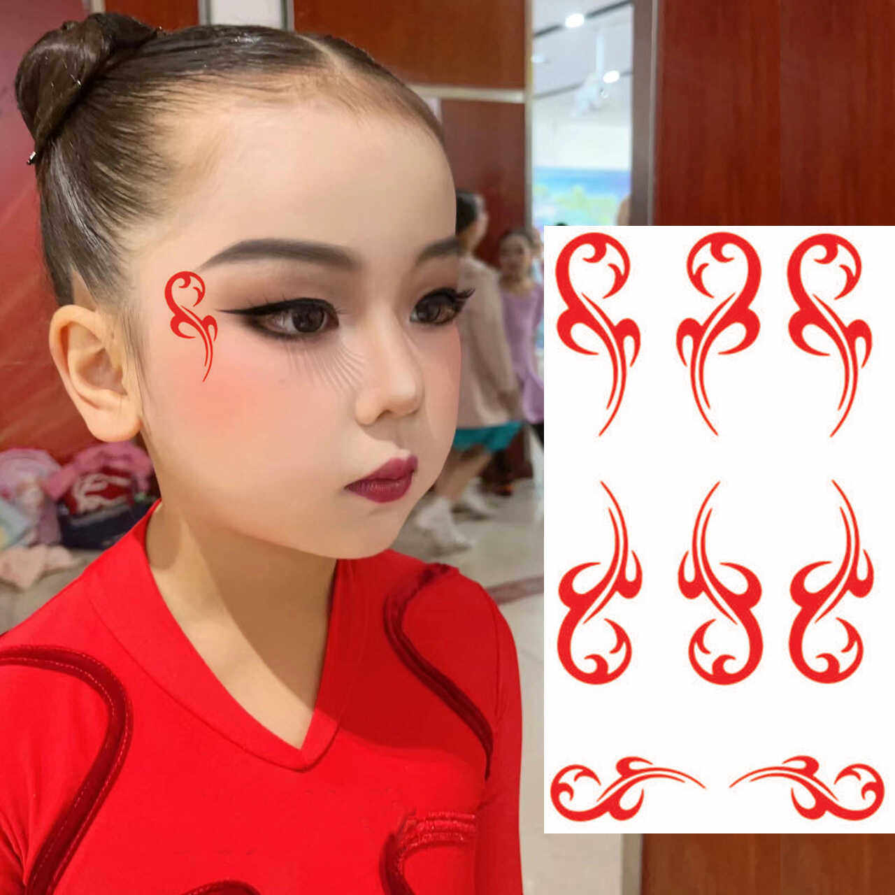 舞台妆容水转印儿童纹身贴纸
