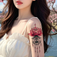 4张莲花彩绘纹身贴防水女古风花朵遮疤肚子手臂大腿妆容花臂性感