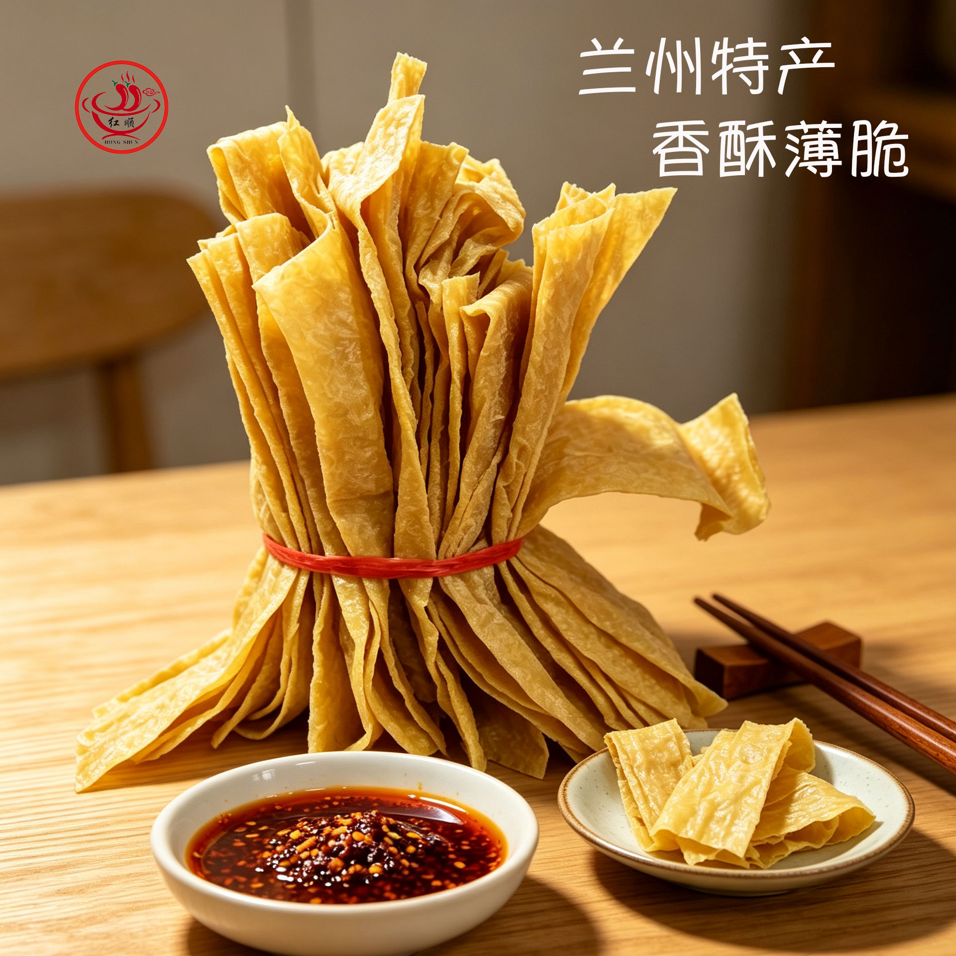 兰州特产豆筋豆皮甘肃风味小吃原料马三洋芋片水煮土豆片专用豆皮