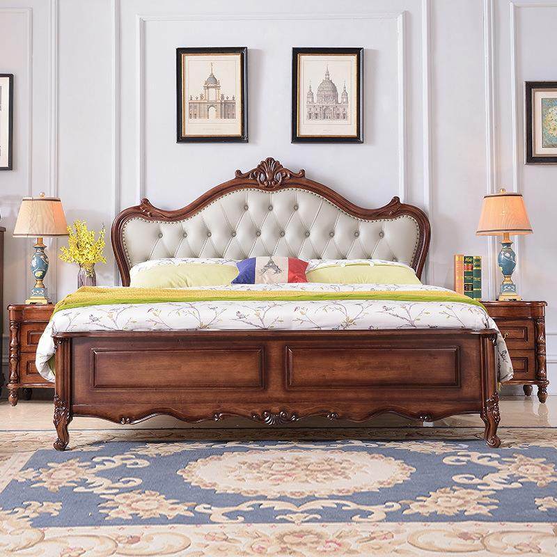 式双轻奢实木床现8968#代简约1.米人床主卧1.5m婚床软美包储物2米