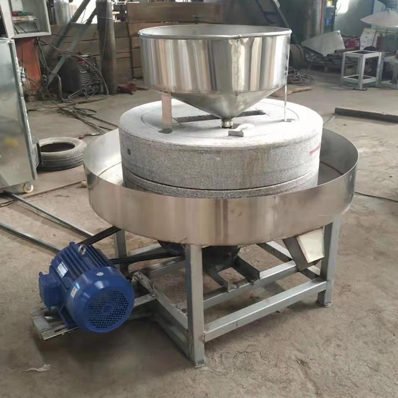 全砂自动石磨生机花酱石芝麻酱磨酱机电动BPI岩商用研磨机厂家直